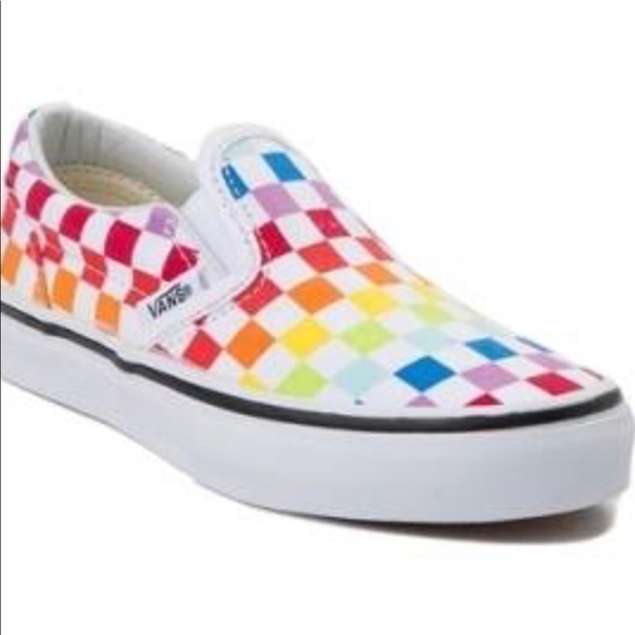 vans checkered rainbow shoes